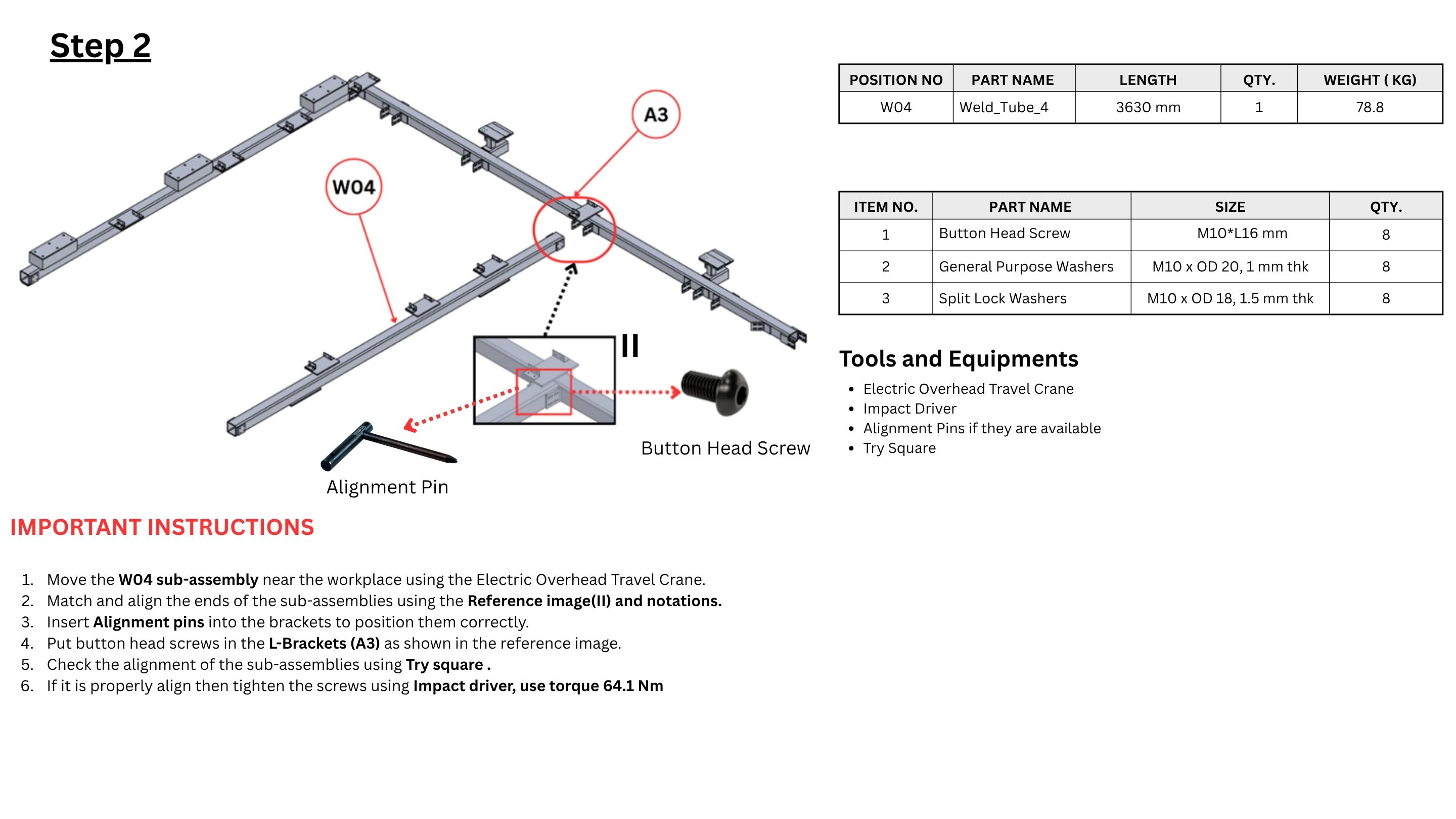 Work & Assembly Instructions Example